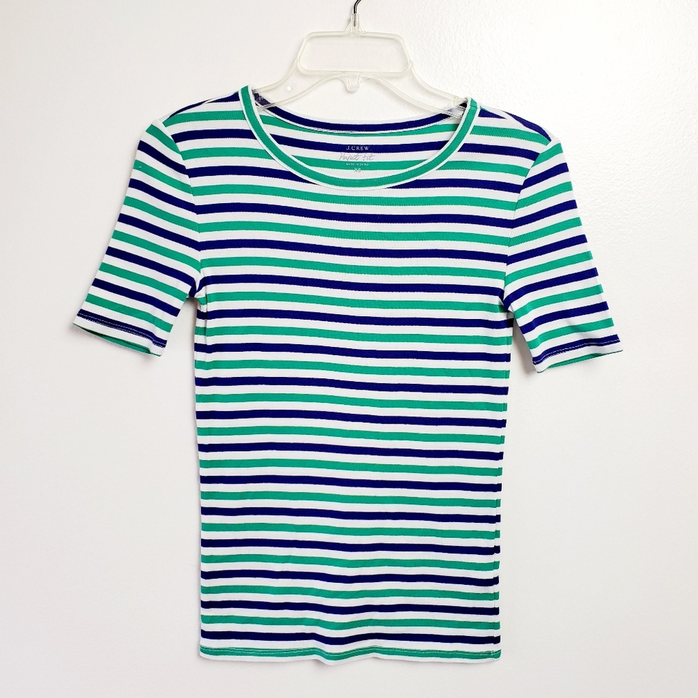 J crew xs perfect fit stripe cotton top